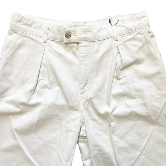 NWT ZARA Wide Leg Pleat Front Baggy Jeans  Rhinestone button  High rise SZ 10 - Picture 2 of 11